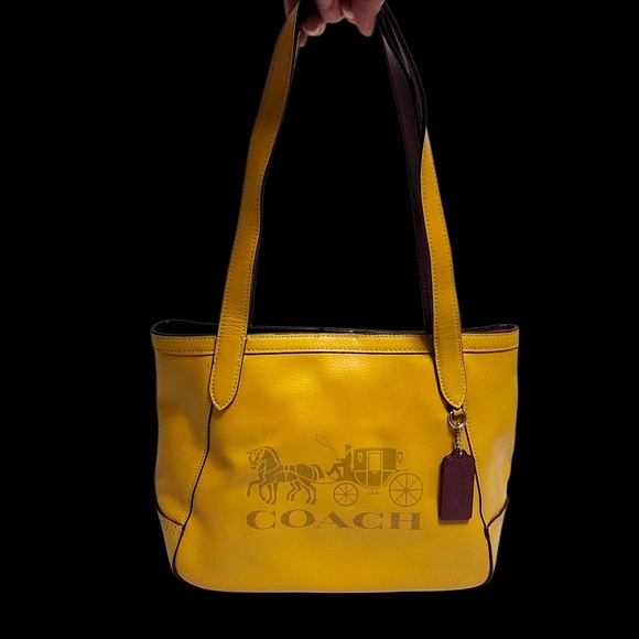 COACH Leather Colorblock Horse  & Carriage Handbag Purse - Picture 5 of 17